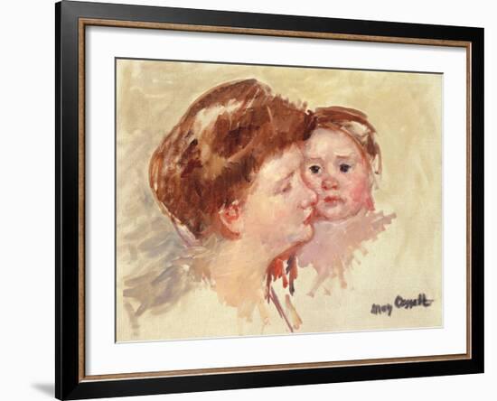 Mother in Profile with Baby Cheek to Cheek-Mary Cassatt-Framed Giclee Print
