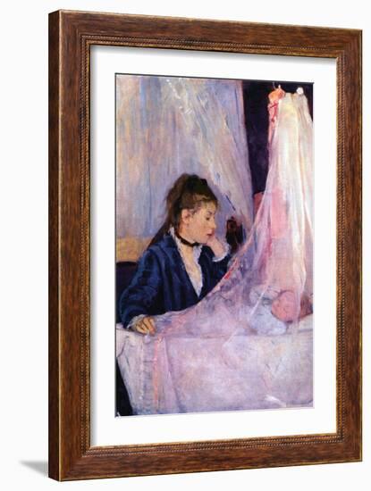 Mother Looks at Baby in the Cradle-Berthe Morisot-Framed Art Print