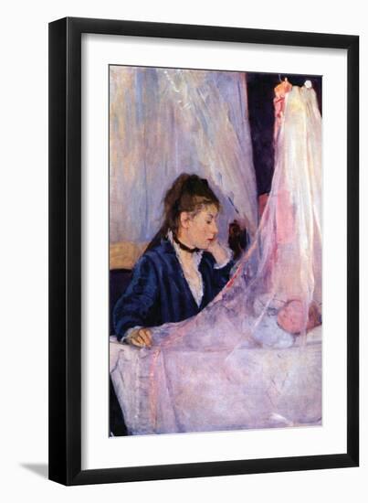 Mother Looks at Baby in the Cradle-Berthe Morisot-Framed Art Print