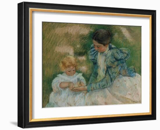 Mother Playing with Child, c.1897-Mary Stevenson Cassatt-Framed Giclee Print