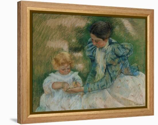 Mother Playing with Child, c.1897-Mary Stevenson Cassatt-Framed Premier Image Canvas