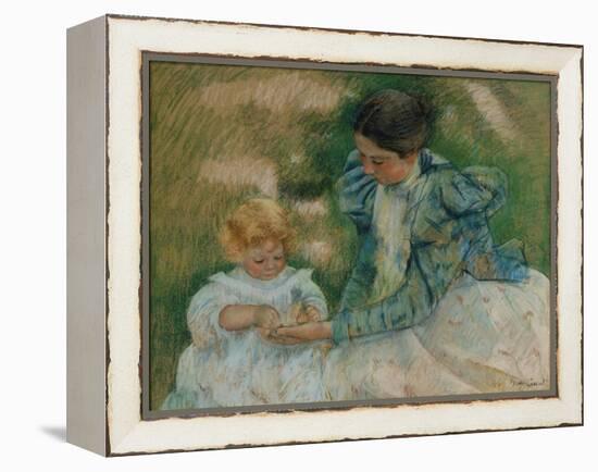 Mother Playing with Child, c.1897-Mary Stevenson Cassatt-Framed Premier Image Canvas