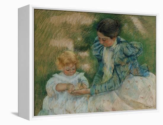 Mother Playing with Child, c.1897-Mary Stevenson Cassatt-Framed Premier Image Canvas