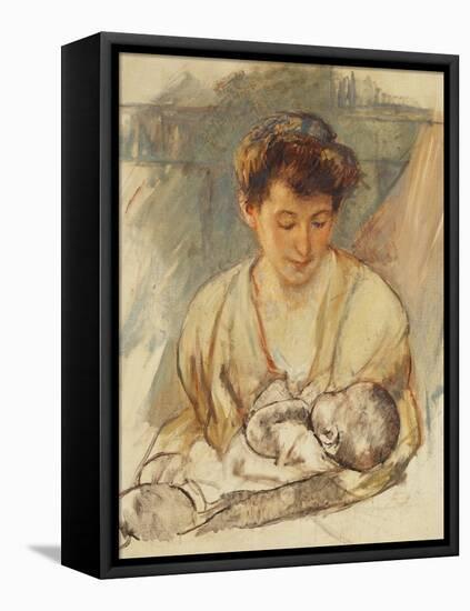 Mother Rose Looking Down at Her Sleeping Baby, C.1900-Mary Cassatt-Framed Premier Image Canvas