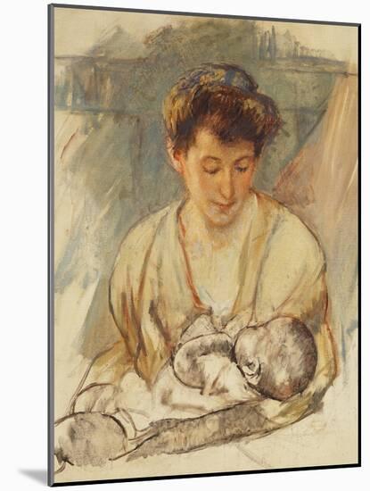 Mother Rose Looking Down at Her Sleeping Baby, C.1900-Mary Cassatt-Mounted Giclee Print