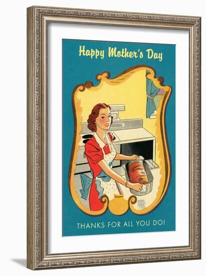 Mother's Day Thanks, Cooking-null-Framed Art Print