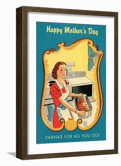 Mother's Day Thanks, Cooking-null-Framed Art Print