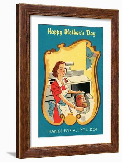 Mother's Day Thanks, Cooking-null-Framed Art Print