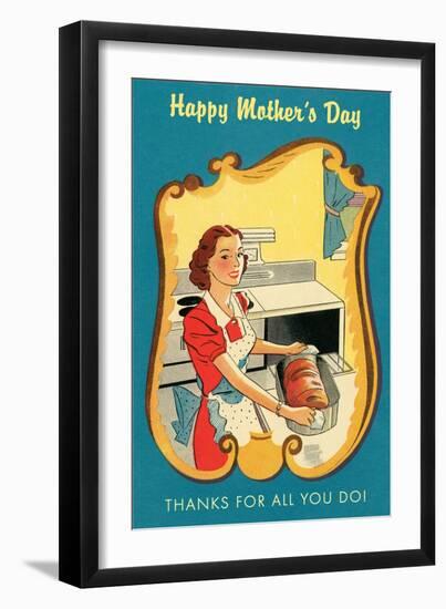 Mother's Day Thanks, Cooking-null-Framed Art Print