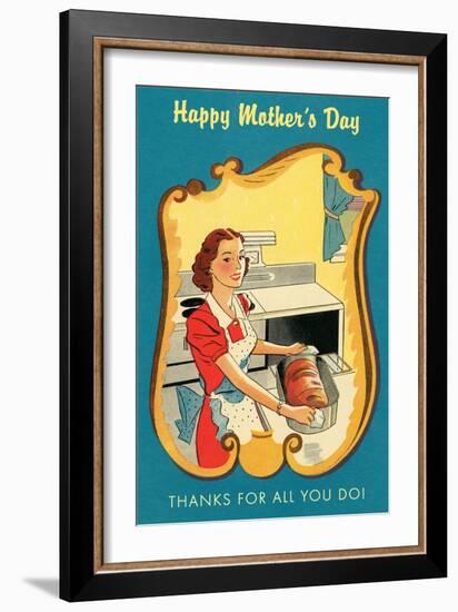 Mother's Day Thanks, Cooking-null-Framed Art Print