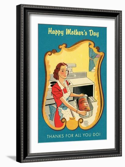 Mother's Day Thanks, Cooking-null-Framed Premium Giclee Print