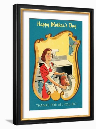 Mother's Day Thanks, Cooking-null-Framed Premium Giclee Print