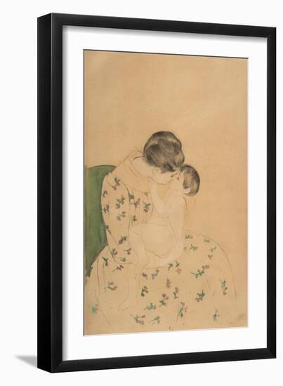 Mother's Kiss, c.1891-Mary Stevenson Cassatt-Framed Giclee Print