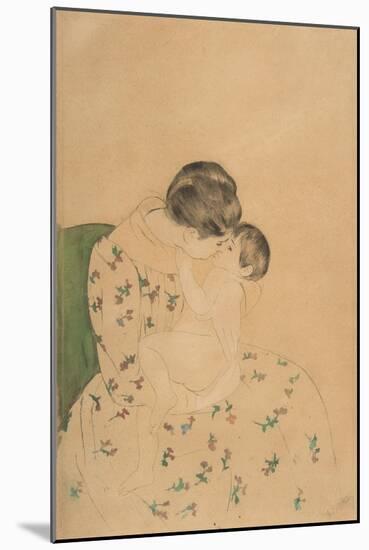 Mother's Kiss, c.1891-Mary Stevenson Cassatt-Mounted Giclee Print
