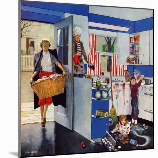 "Mother's Little Helpers", April 18, 1953-John Falter-Mounted Giclee Print