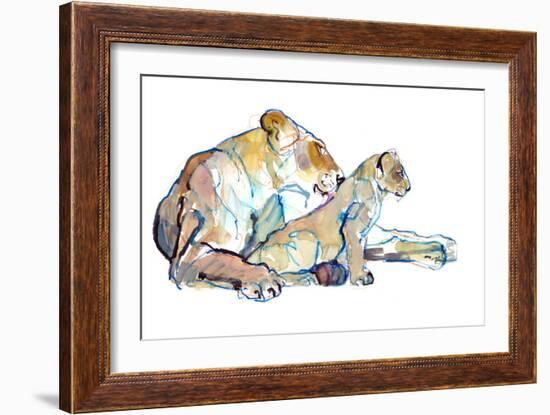 Mother's Love, 2021, (mixed media on paper)-Mark Adlington-Framed Giclee Print