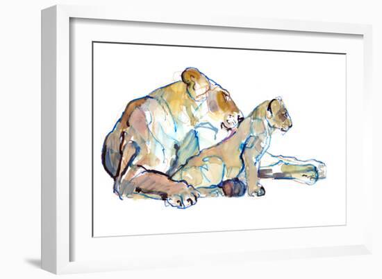 Mother's Love, 2021, (mixed media on paper)-Mark Adlington-Framed Giclee Print