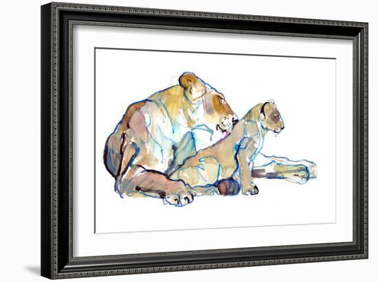 Mother's Love, 2021, (mixed media on paper)-Mark Adlington-Framed Giclee Print