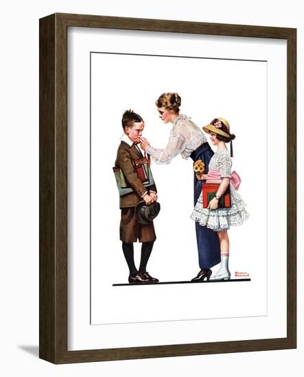 Mother Sending Children Off to School-Norman Rockwell-Framed Giclee Print