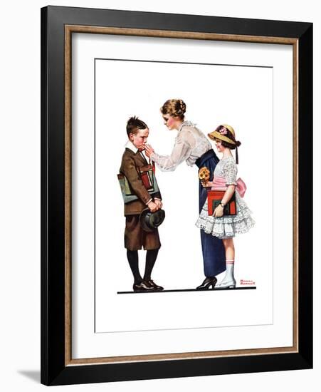 Mother Sending Children Off to School-Norman Rockwell-Framed Giclee Print