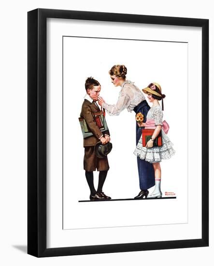 Mother Sending Children Off to School-Norman Rockwell-Framed Giclee Print
