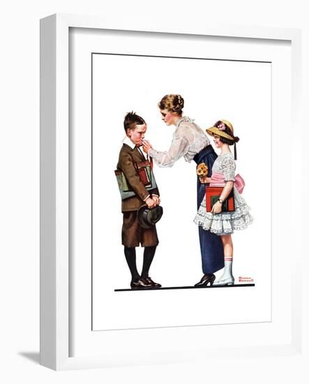 Mother Sending Children Off to School-Norman Rockwell-Framed Giclee Print