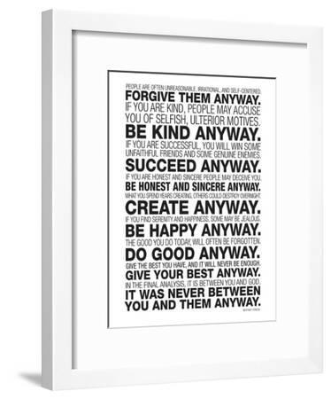 Mother Teresa Quotes Do It Anyway Framed - Wallpaper Image Photo