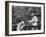 Mother Teresa Ascends the Podium to Stand Side by Side with Pope John Paul II-null-Framed Photographic Print