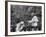 Mother Teresa Ascends the Podium to Stand Side by Side with Pope John Paul II-null-Framed Photographic Print