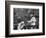 Mother Teresa Ascends the Podium to Stand Side by Side with Pope John Paul II-null-Framed Photographic Print