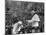 Mother Teresa Ascends the Podium to Stand Side by Side with Pope John Paul II-null-Mounted Photographic Print