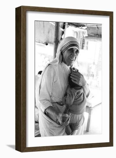 Mother Teresa with a Baby-null-Framed Photographic Print