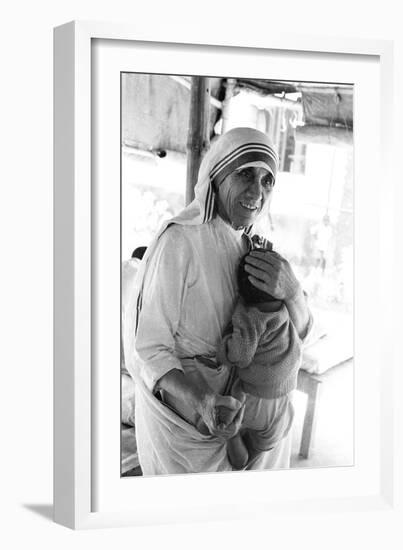 Mother Teresa with a Baby-null-Framed Photographic Print