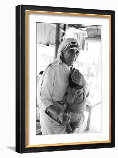 Mother Teresa with a Baby-null-Framed Photographic Print