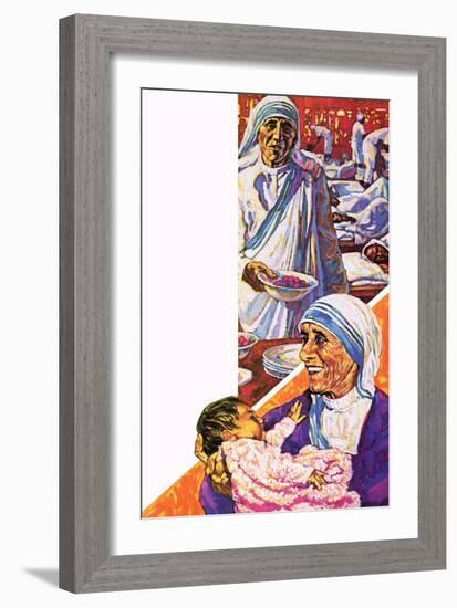 Mother Teresa-Green-Framed Giclee Print