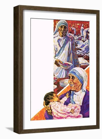 Mother Teresa-Green-Framed Giclee Print