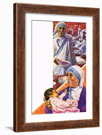 Mother Teresa-Green-Framed Giclee Print