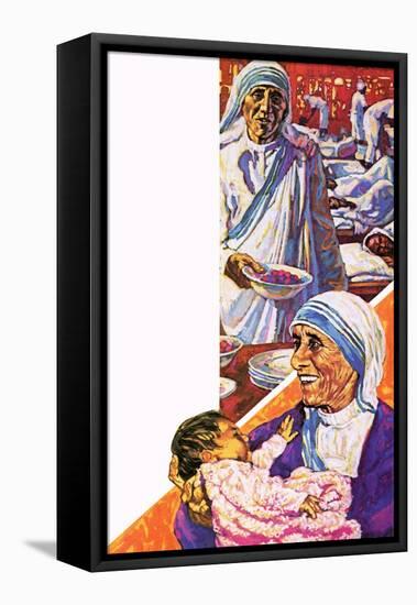 Mother Teresa-Green-Framed Premier Image Canvas