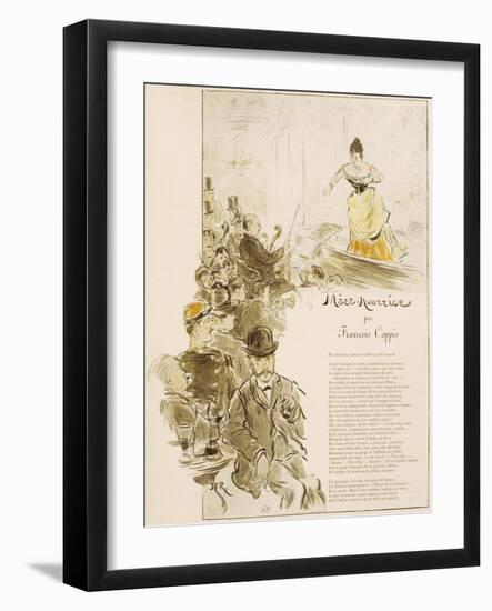 Mother - Wet Nurse, Illustration and Text of the Poem by Francois Coppee-null-Framed Giclee Print