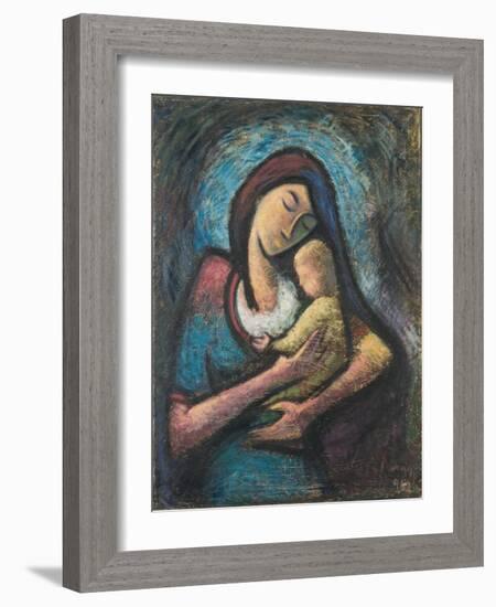 Mother with Child, 1962-Emil Parrag-Framed Giclee Print