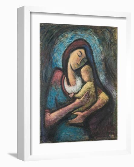 Mother with Child, 1962-Emil Parrag-Framed Giclee Print