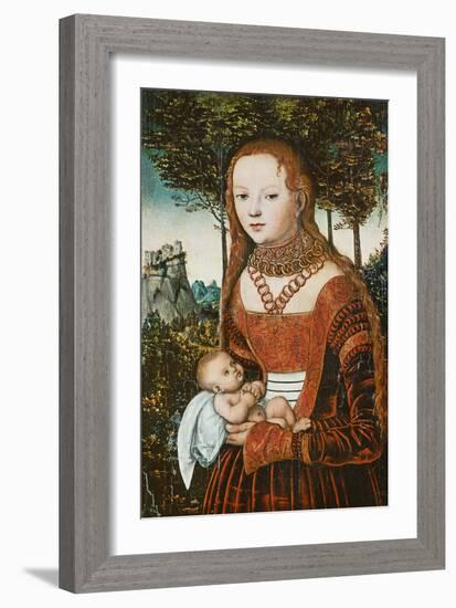 Mother with Child, C. 1525-Lucas Cranach the Elder-Framed Giclee Print