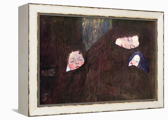 Mother with Children-Gustav Klimt-Framed Stretched Canvas