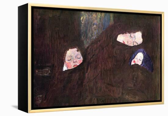 Mother with Children-Gustav Klimt-Framed Stretched Canvas