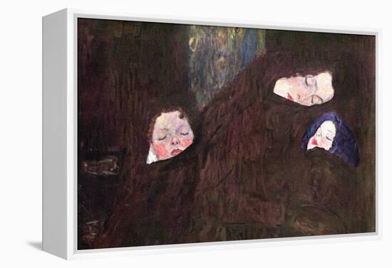 Mother with Children-Gustav Klimt-Framed Stretched Canvas