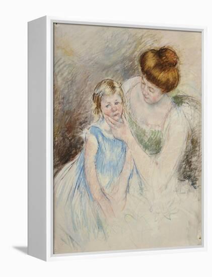 Mother with Left Hand Holding Sara's Chin-Mary Cassatt-Framed Premier Image Canvas