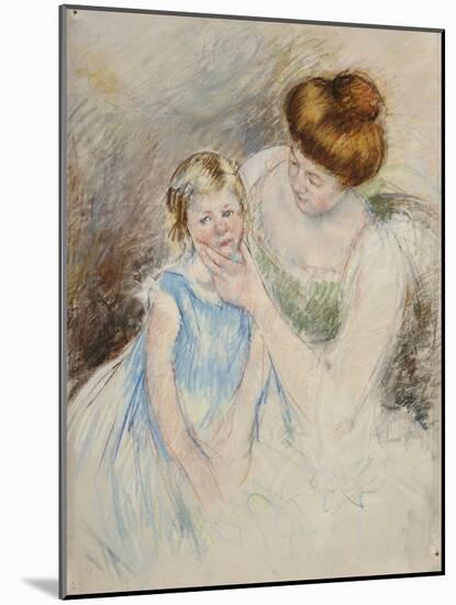 Mother with Left Hand Holding Sara's Chin-Mary Cassatt-Mounted Giclee Print