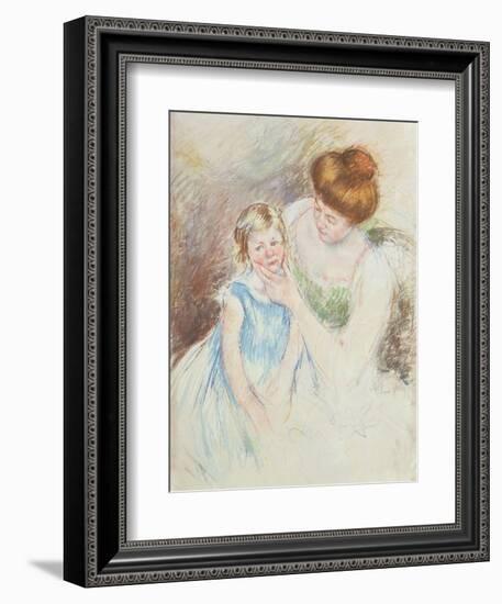 Mother with Left Hand Holding Sara's Chin-Mary Cassatt-Framed Giclee Print