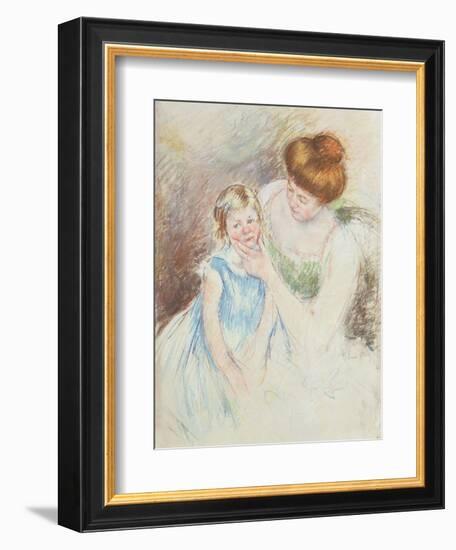 Mother with Left Hand Holding Sara's Chin-Mary Cassatt-Framed Giclee Print