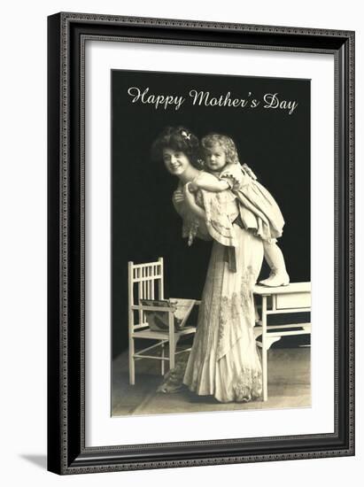 Mother with Little Girl on Back-null-Framed Art Print